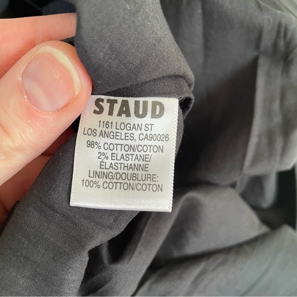 Staud | Sutton Lace up Corset Midi Dress in Black, size 8 - Picture 7 of 12